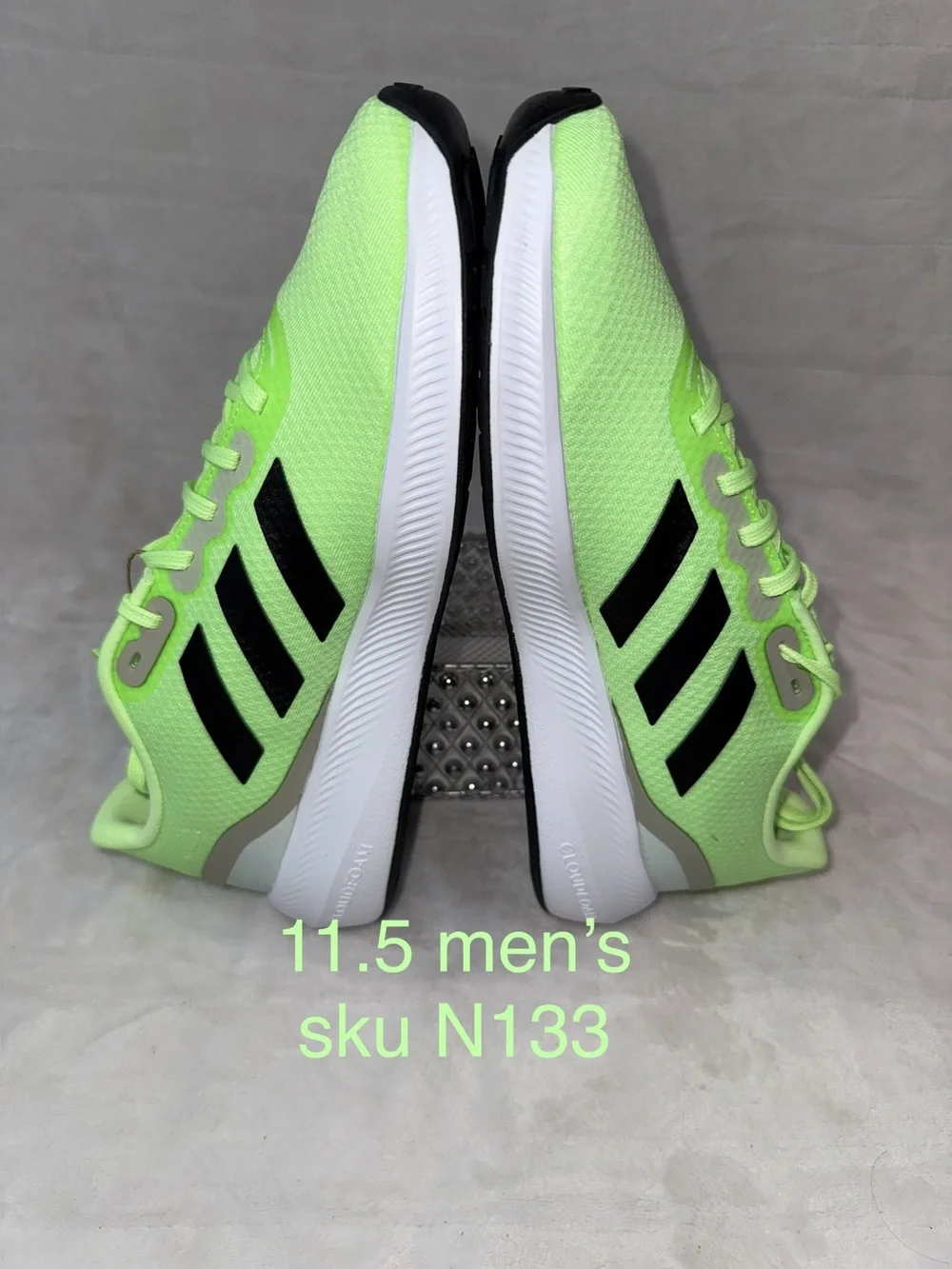 Adidas Neon Green, Black, White Men- 11.5 or women’s 13 - Athletic RunFalcon 3.0